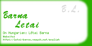 barna letai business card